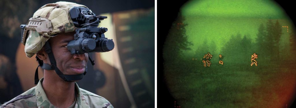 The ENVG-B NVG combines image fusion and a binocular configuration. 
