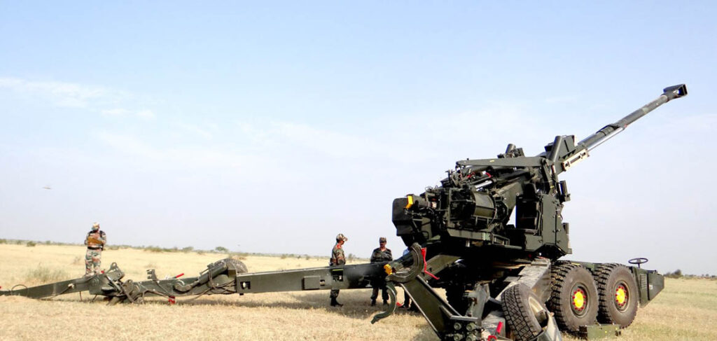 The Advanced Towed Artillery Gun System (ATAGS), a 155 mm howitzer developed by India's DRDO for enhanced firepower and mobility. [Tata Advanced Systems]