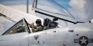 Pictured: Only once pre-flight checks have taken place to ensure protective gear, such as G-suits, harnesses, helmets, parachutes and more, is adjusted and is working properly, will Warthog pilots head out onto the tarmac for take-off. [USAF/2Lt Benjamin Williams]
