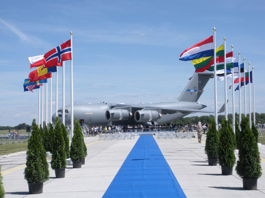 NATO’s Strategic Airlift Capability, which operates three C-17s, was established on 23 September 2008 as a multinational initiative that provides its participating nations with assured access to military airlift capability. [NATO]