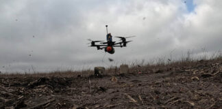 A typical RF controlled FPV drone, shown during take-off. These little platforms have already reshaped the battlefield significantly, but in many ways have not yet reached their full potential.  [Armyinform]