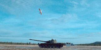 A SPEAR 3 test missile strikes its target during the first live fire test on 17 November 2024. [Crown Copyright 2024]
