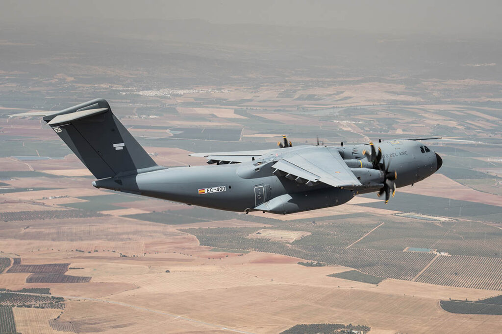 The first flight of a Spanish Air Force A400M on 5 September 2016. As things stand there will ultimately be 170 A400Ms in service with European air forces. [Airbus]