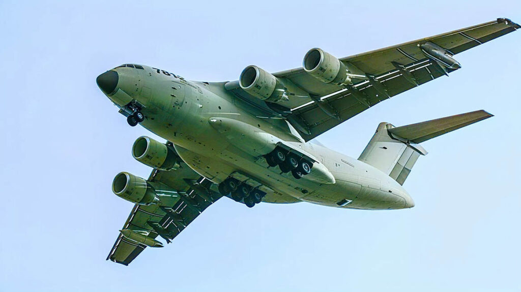 The Xi’an Aircraft Industrial Corporation (XAC) Y-20 entered service with the Chinese military in 2016; the aircraft can be considered the Chinese equivalent of the Boeing C-17. A tanker variant is available, while the Y-20 also provides the basis for the new KJ-3000 AEW&C platform. [Cute Orca Weibo Account]