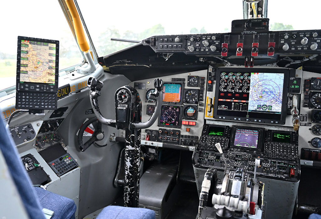A KC-135 cockpit fitted with an RTIC display. [USAF]