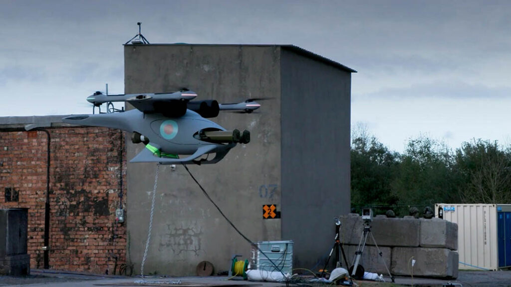The Flyby Jackal launches an LMM during testing. [Crown Copyright 2023]