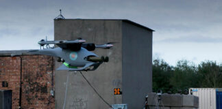 The Flyby Jackal launches an LMM during testing. [Crown Copyright 2023]