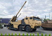 The 8×8 variant of the CAESAR SPH on display at the Eurosatory 2024 exhibition. [Tank Encyclopedia, courtesy photo]