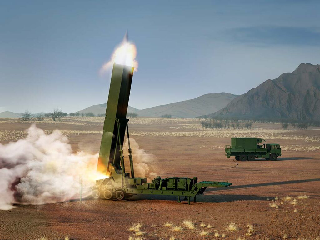 Concept rendering of the LRHW launching from a TEL. [Lockheed Martin]