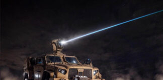 Rafael’s Lite Beam system is a 10 kW class HEL designed to be compatible with even relatively small land platforms, such as the Joint Light Tactical Vehicle (JLTV). [Rafael]