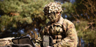 A US Soldier assigned to 2nd Brigade Combat Team, 101st Airborne Division operates the Kraken during exercise Spectrum Blitz 25 at the Hohenfels Training Area, Germany, on 11 April 2025. [US Army/Sgt Collin Mackall]