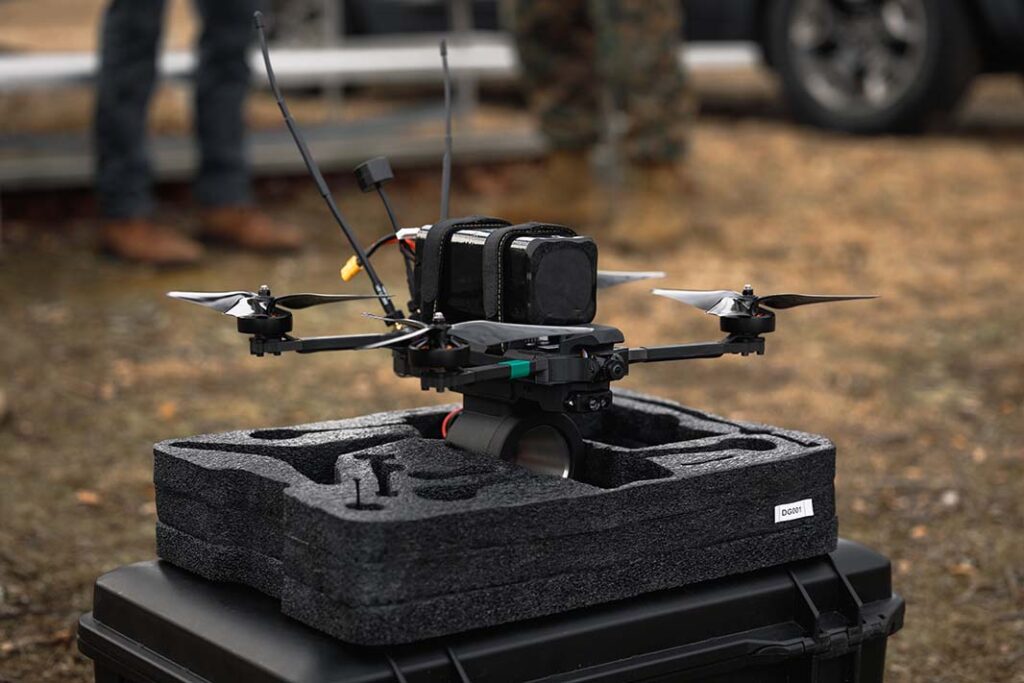 The US Marine Corps will purchase 8,000 Neros Archer FPV drones. Newly approved for US DoD procurement, the Neros Archer can deliver 2 kg payloads for ground-strike over 20 km or air intercept missions at 10 km. (USMC/Cpl Joshua Barker)