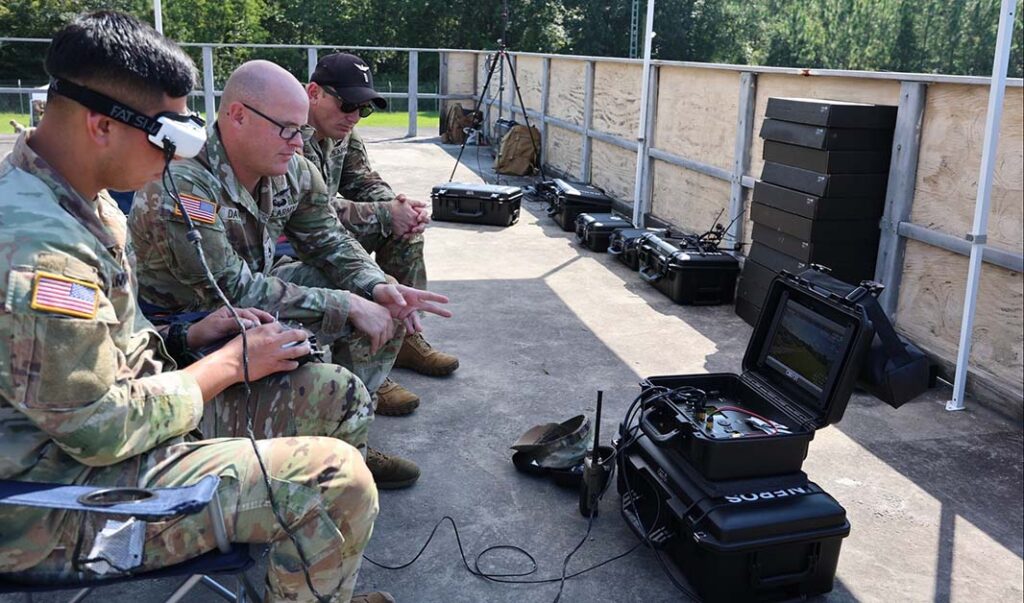Soldiers participate in the US Army’s first Unmanned Advanced Lethality Course at Fort Rucker, Alabama in August 2025. (US Army/Leslie Herlick)