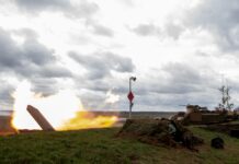: US Soldiers assigned to 3rd Battalion, 8th Cavalry Regiment, 3rd Armored Brigade Combat Team, 1st Cavalry Division, Task Force Iron, fire a M1A2 Abrams tank during a live-fire demonstration for Iron Defender 25 at Orzysz Training Area, Poland, on 17 September 2025. [US ARNG/Sgt Eric Allen]