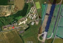 Cawdor Barracks in southwest Wales is currently home to the British Army’s 14 Signals Regiment. The facility will soon house the UK element of the tri-national DARC radar network for tracking objects in orbit. [Google Maps]