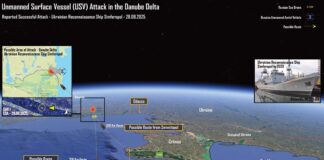 Figure 1: Ukrainian Ship Simferopol struck in the Danube delta area. [Giangiuseppe Pili]