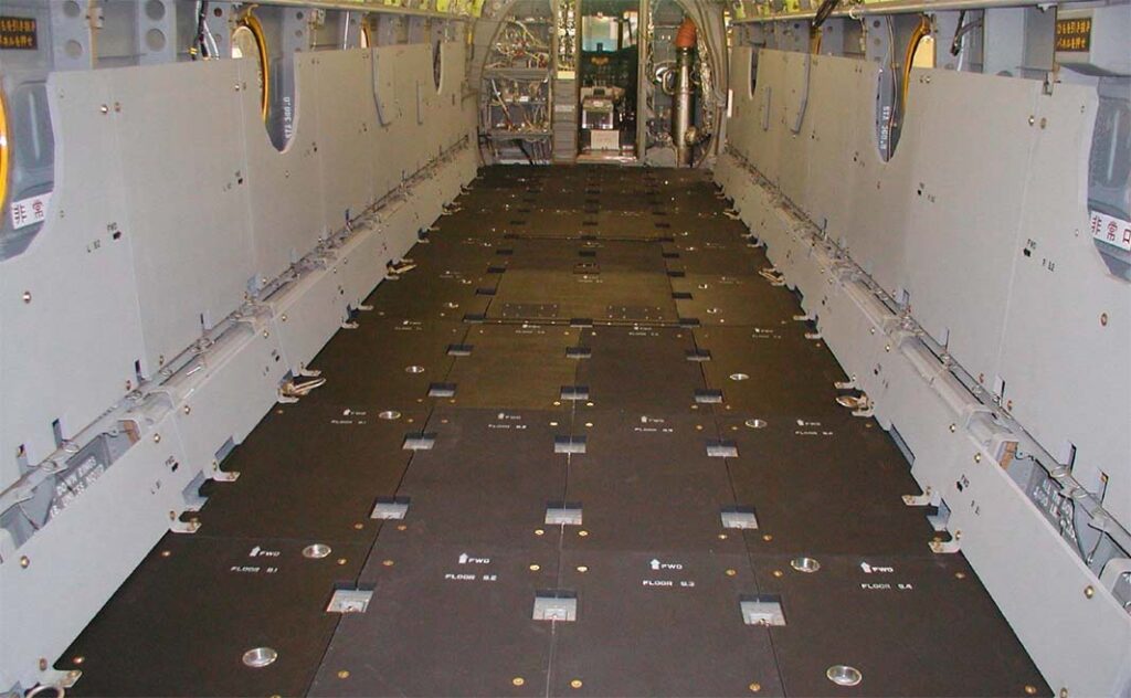 Chinook internal floor and side armour panels. [Plasan]