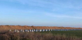 Defensive fortifications outside Odesa have been heavily reinforced since the spring of 2024, overseen by Odesa’s Regional Military Administration, following the injection of new funds from central government in Kyiv. The non-explosive, (i.e., not mines), defences include dragon’s teeth, anti-tank ditches, concrete barriers and pillboxes. [Odesa RMA]