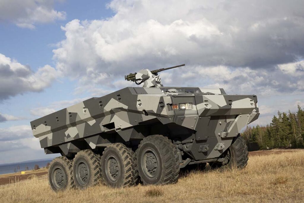 An early modern foray into HED-powered armoured vehicles was BAE Systems Hägglunds’ Splitterskyddad enhetsplattform (SEP) programme (8×8 variant shown). However, having accumulated no international partners for the project, the Swedish FMV cancelled it in 2008 and BAE shuttered its SEP work the following year. [BAE Systems Hägglunds]