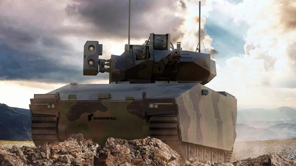 To replace to US Army’s Bradley IFVs under the XM30 Mechanized Infantry Combat Vehicle (MICV) programme, American Rheinmetall Vehicles is proposing a modified variant of the KF41 Lynx IFV featuring an Allison eGen Force HED transmission. [American Rheinmetall]