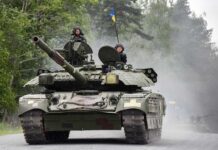 A Ukrainian T-84 Oplot participating in the Strong Europe Tank Challenge on 6 June 2018. Since the outbreak of full-scale war in 2022, Ukraine’s industry has become better known for producing impressive volumes of unmanned platforms than heavy armour. [US Army/Markus Rauchenberger]