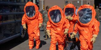 Existing PPE for the emergency services is usually designed to a very high (and very expensive) occupational safety and health standard. [US ANG/MSgt Michael Matkin]
